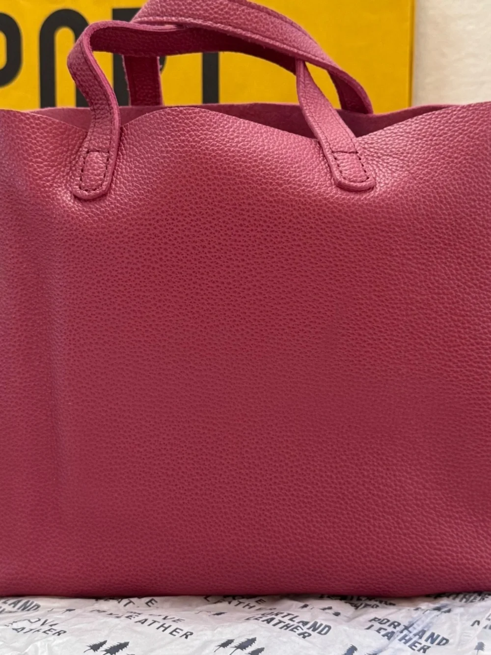 NWT Portland Leather Goods PLG Medium Crossbody Tote Classic in Pink Wild Rose